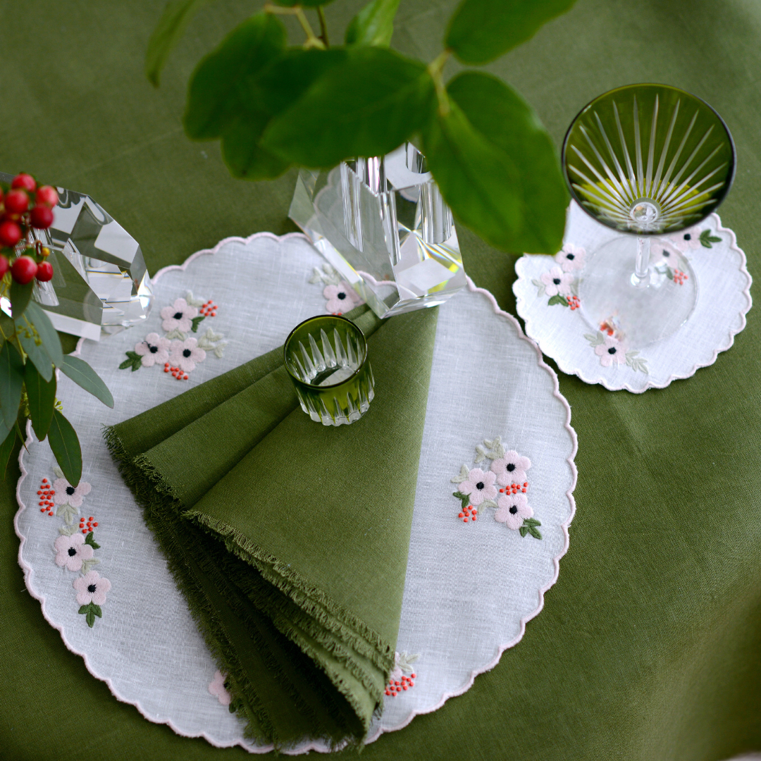 Blush Flowers Napkin