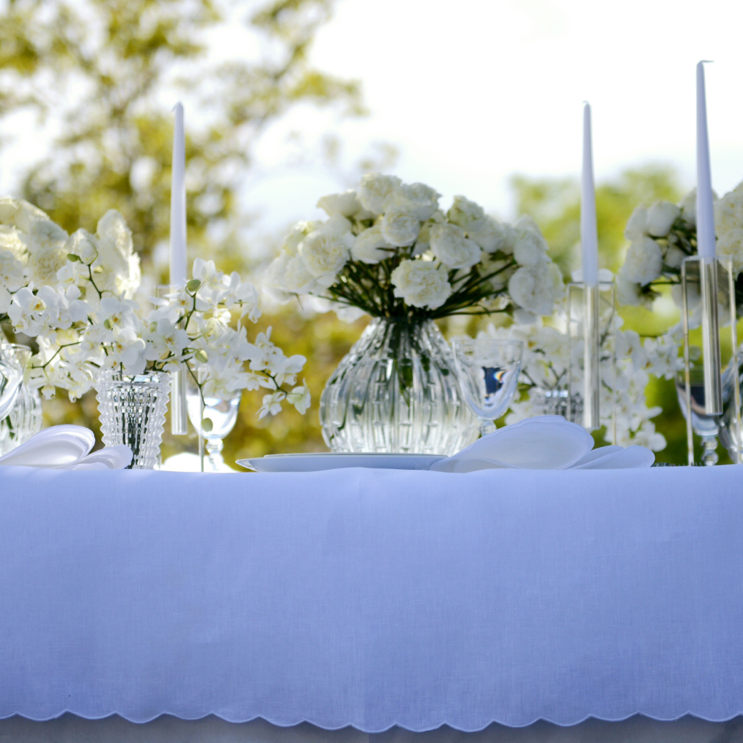 Embroidered Leaves Tablecloth