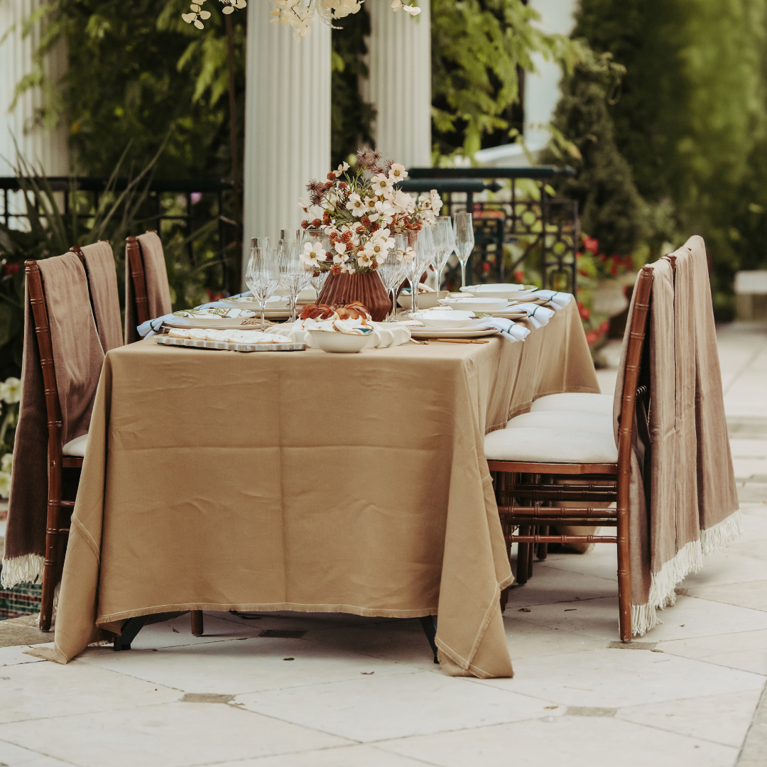 Double Frayed Tablecloth