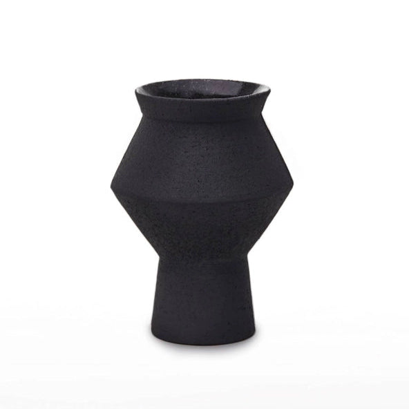 Jaggy Black Ceramic Vase