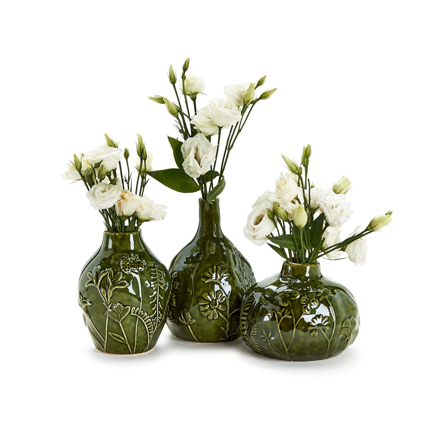 Set of 3 Relief Pattern Vase