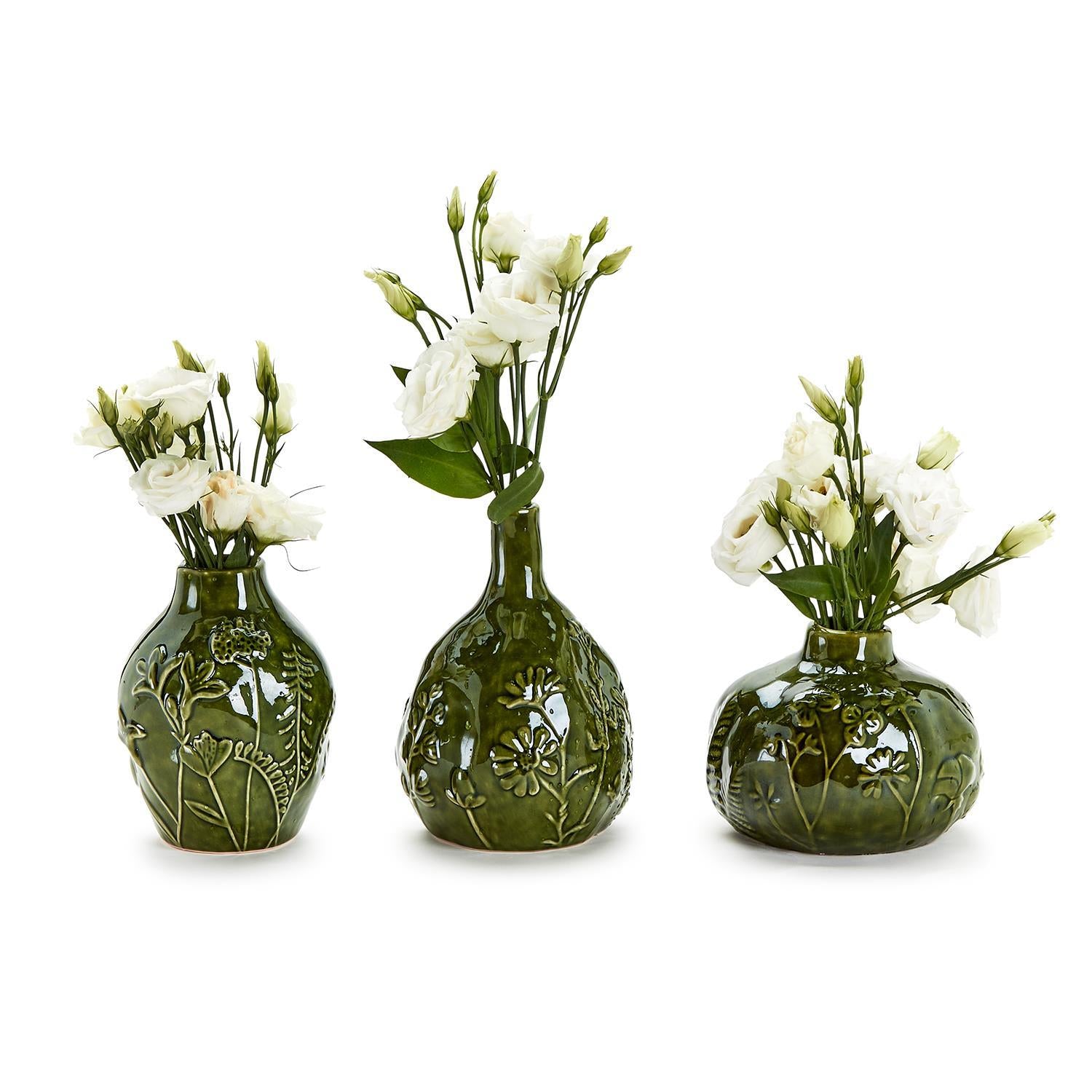 Set of 3 Relief Pattern Vase