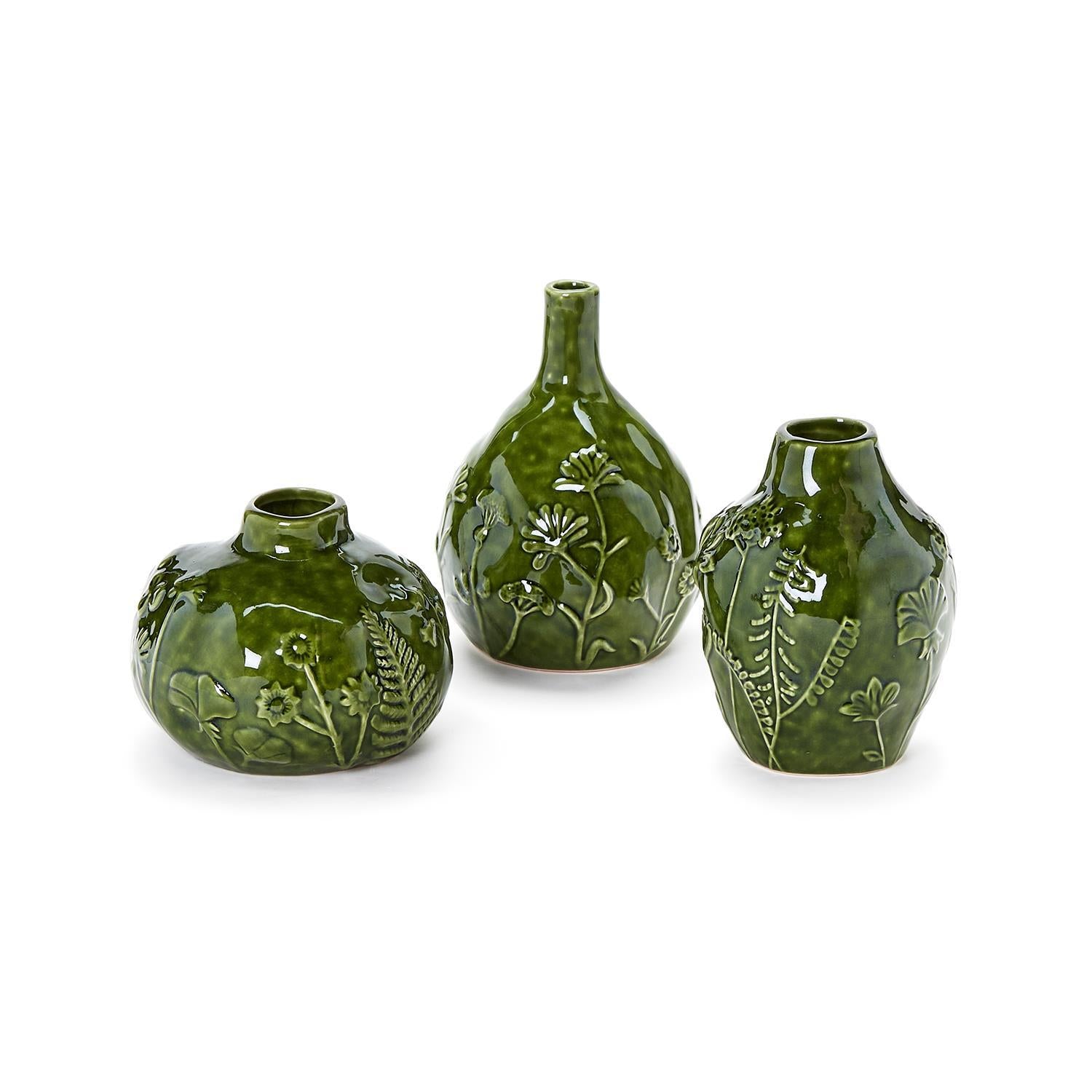 Set of 3 Relief Pattern Vase