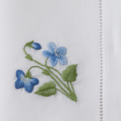 Embroidered Violet Hemstitch Napkin 6 Pack