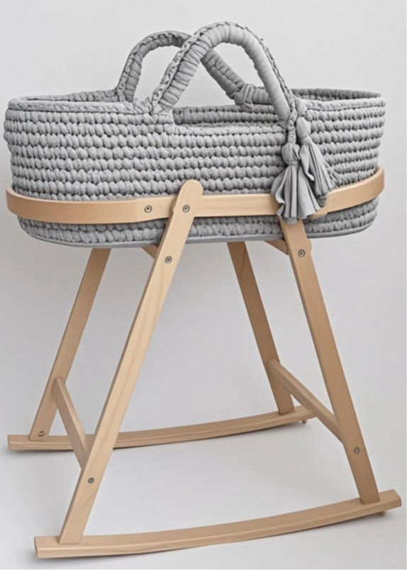 Wooden Baby Basket Stand