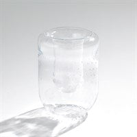 Double Take Vase - Clear Seeded