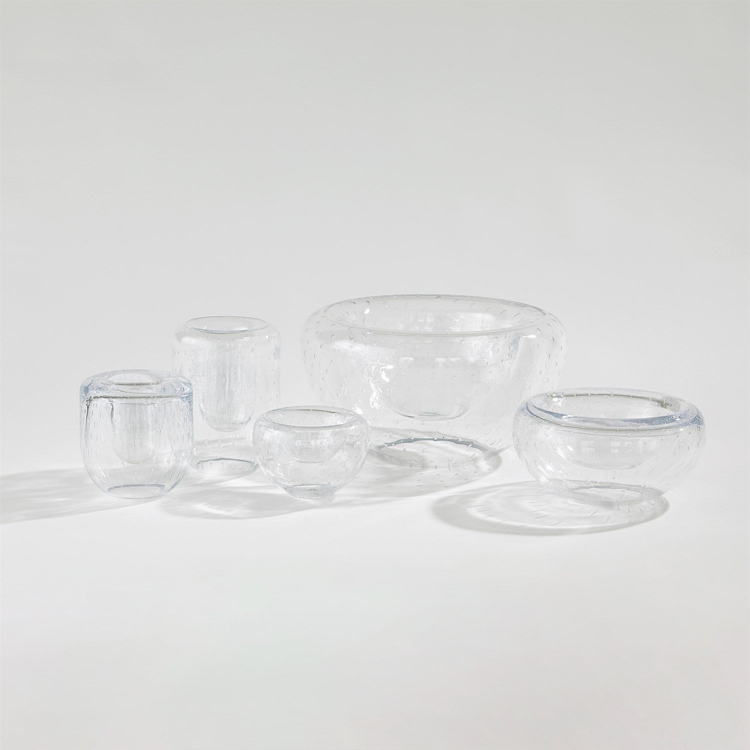 Double Take Vase - Clear Seeded