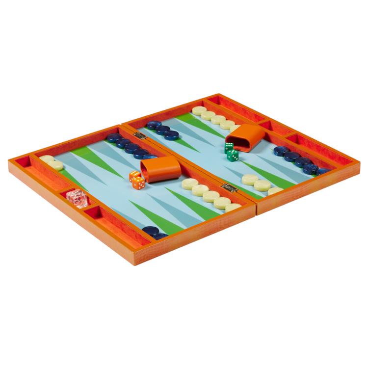 Lacquer Backgammon Orange Croc