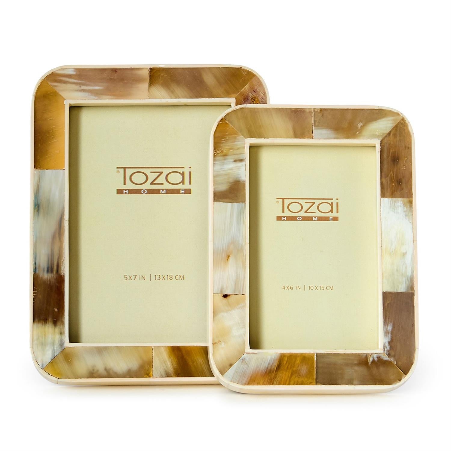 Set of 2 Giorgio Natural Horn Photo Frame