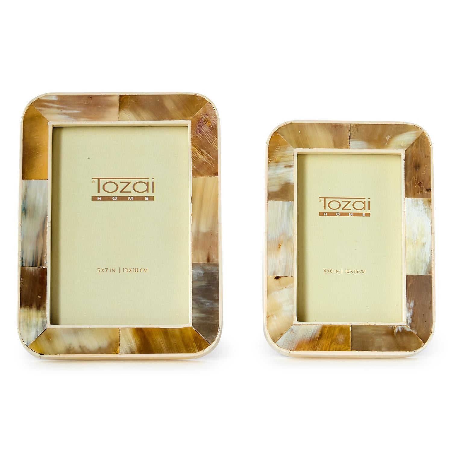 Set of 2 Giorgio Natural Horn Photo Frame