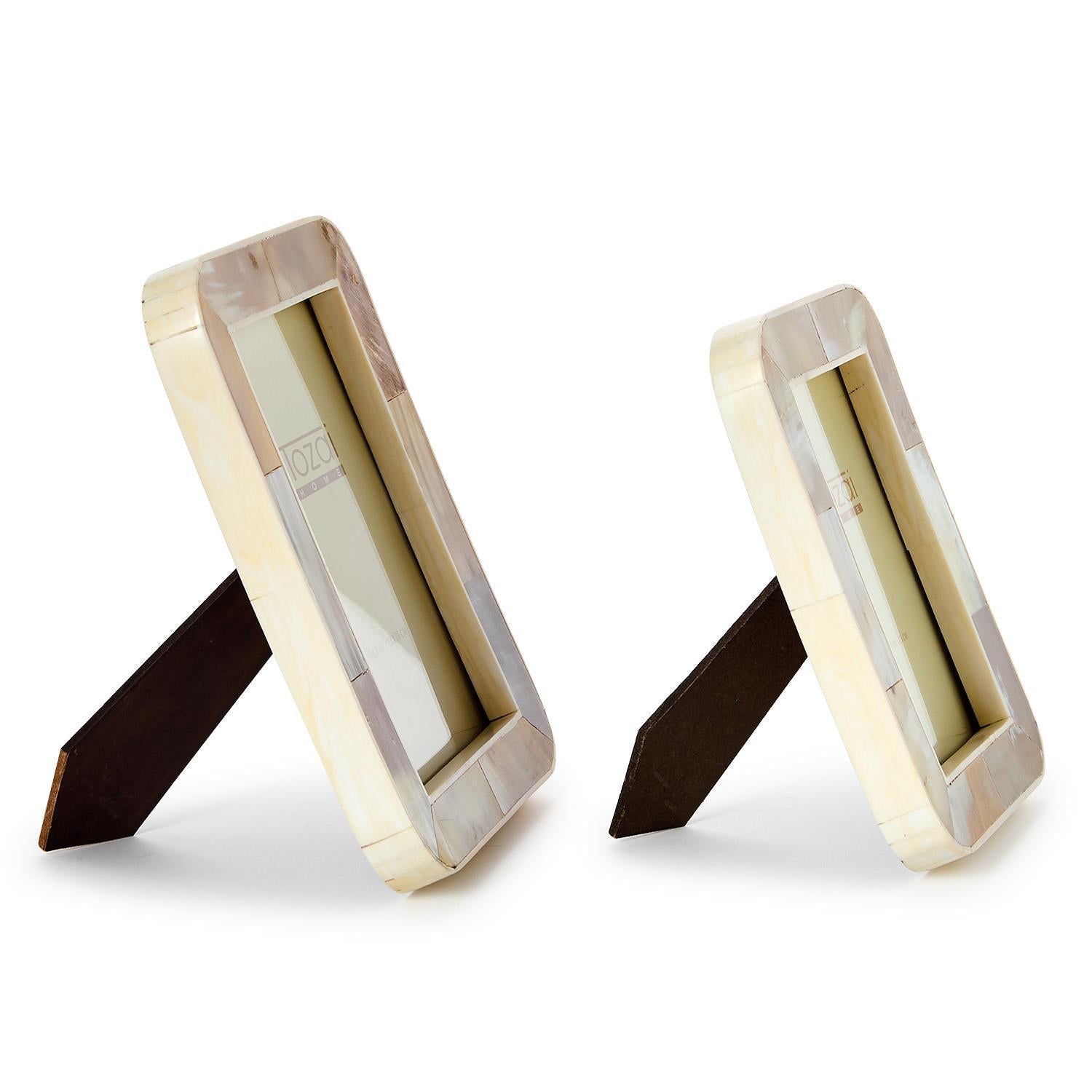 Set of 2 Giorgio Natural Horn Photo Frame