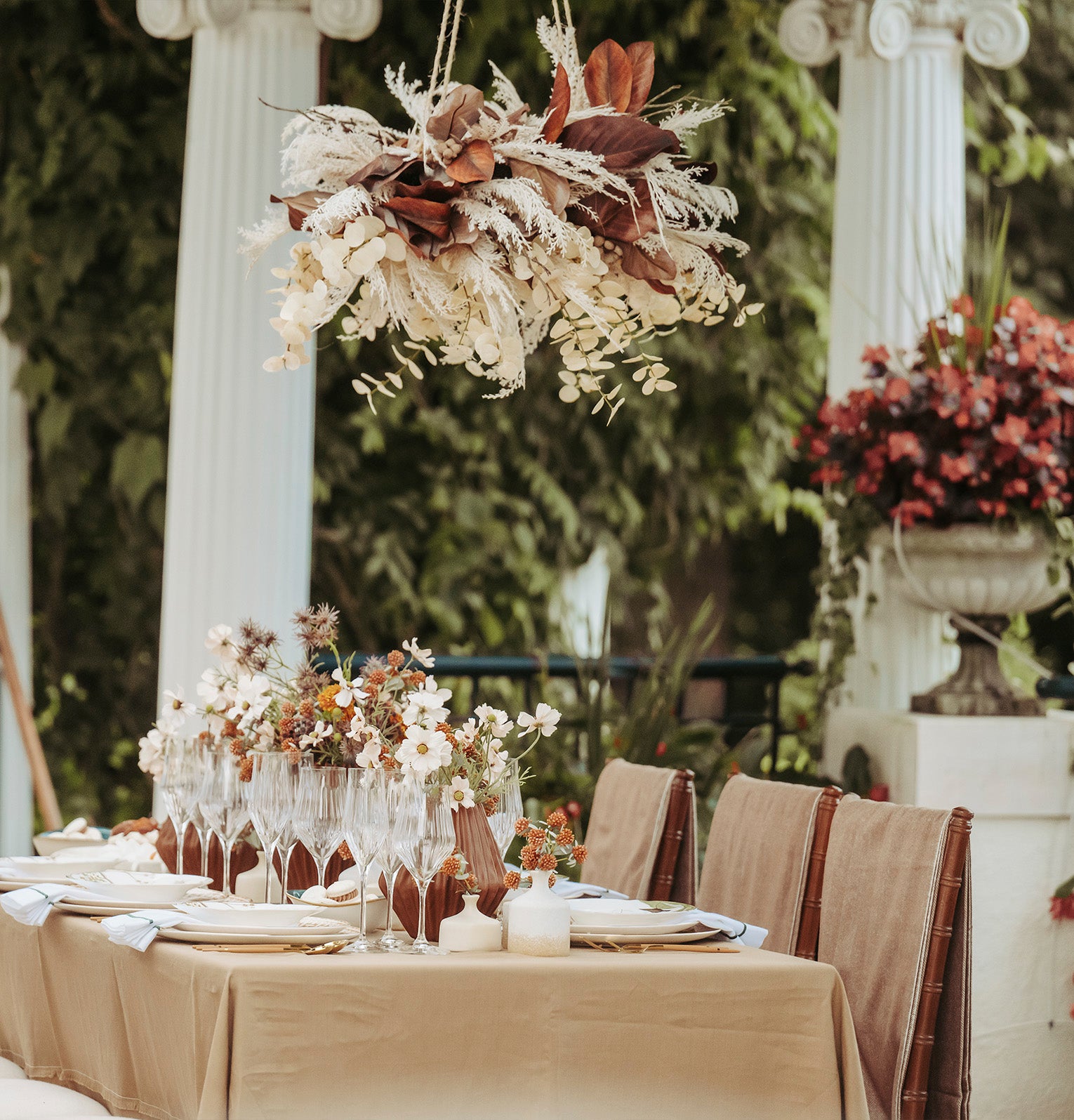 DH Amber Eucalyptus Chandelier