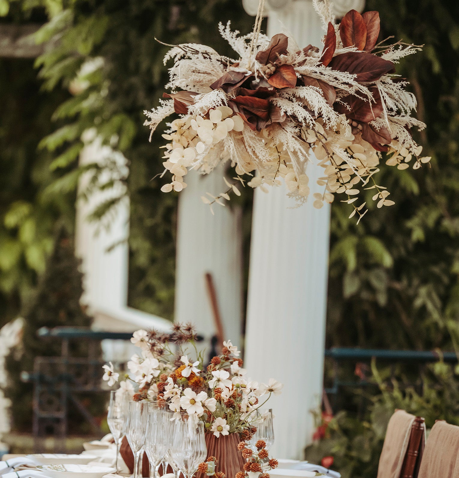 DH Amber Eucalyptus Chandelier