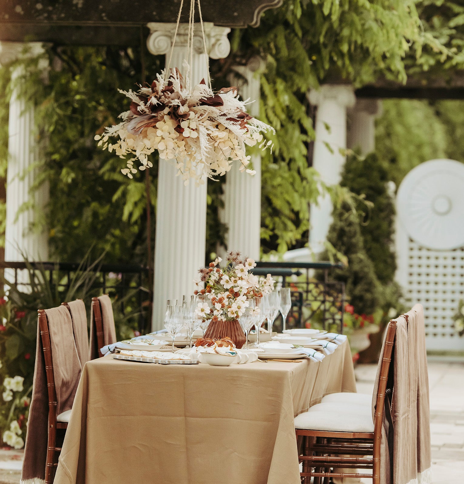 DH Amber Eucalyptus Chandelier