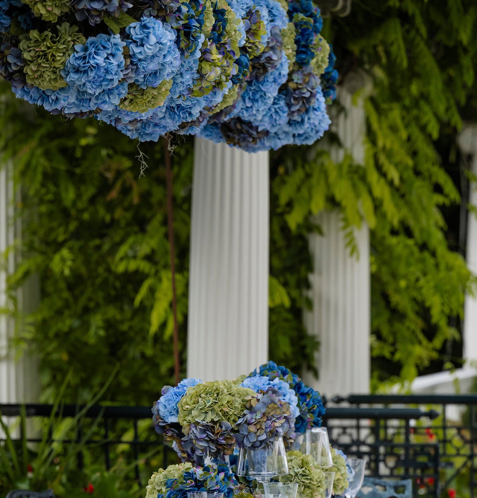 DH Blue Bloom Hydrangea Chandelier