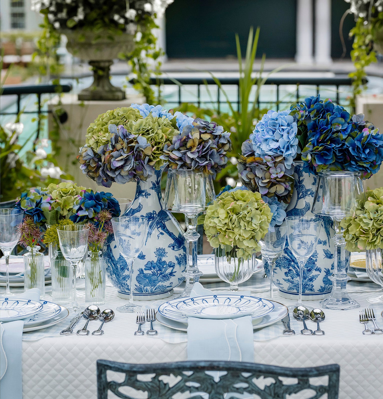 DH Blue Bloom Hydrangea Chandelier