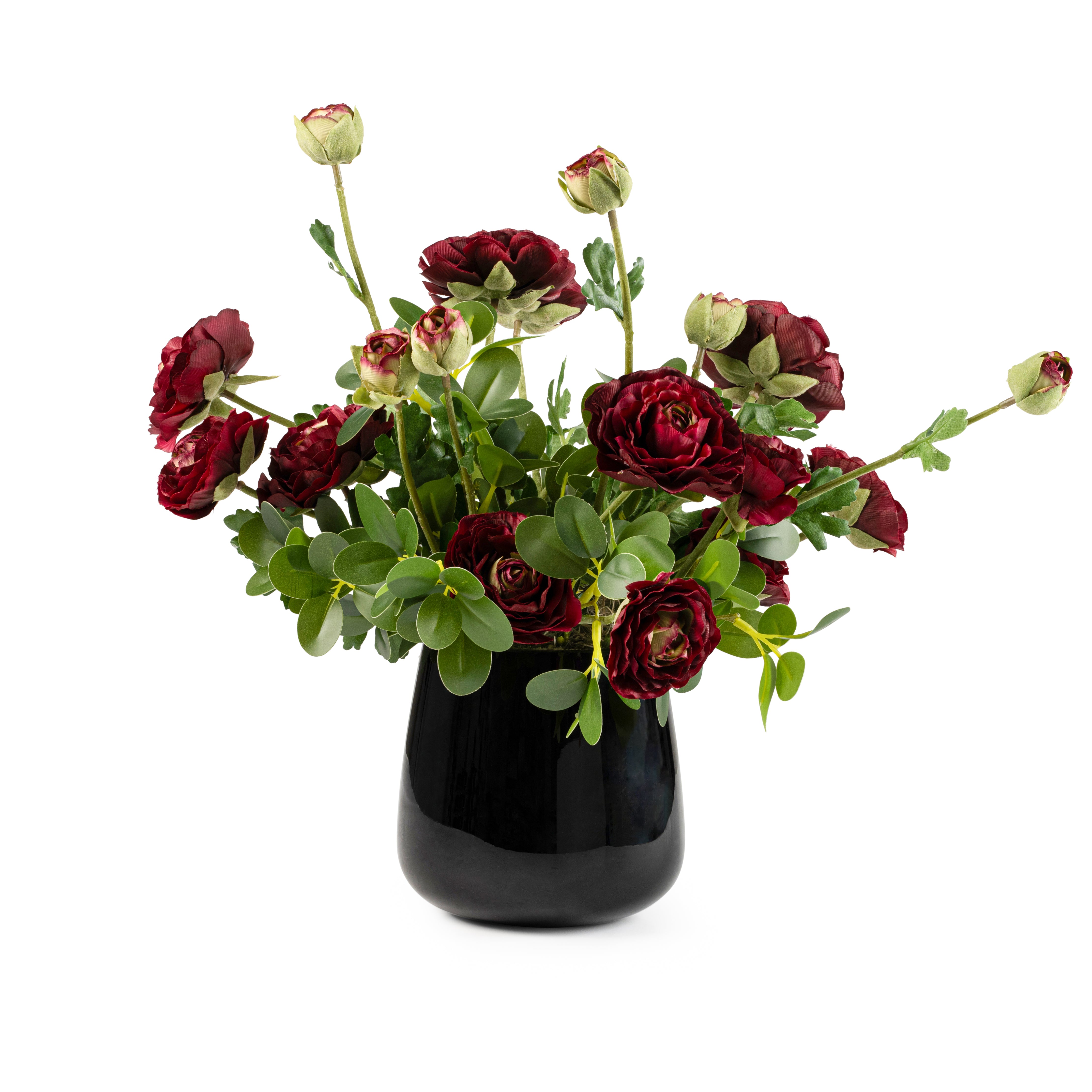 DH Wine Blossom Black Vase Arrangement