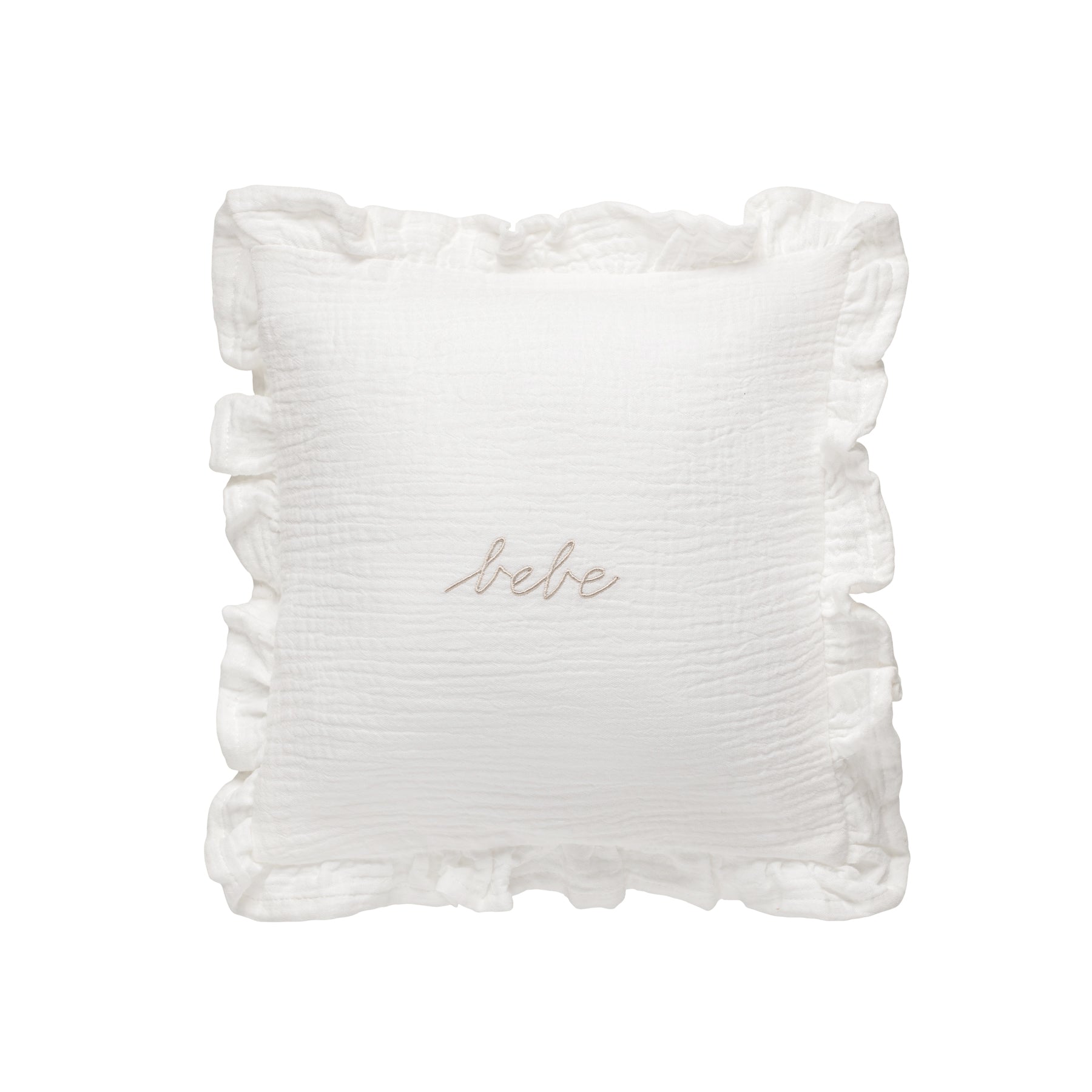 DH White Gauze Bebe Ruffle Accent Pillow