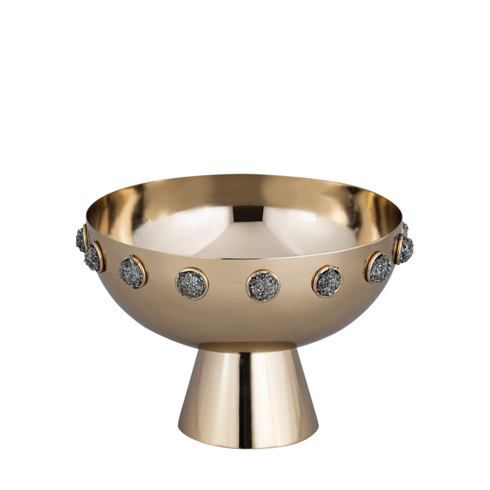 Adalyn Pyrite Stone and Steel Bowl