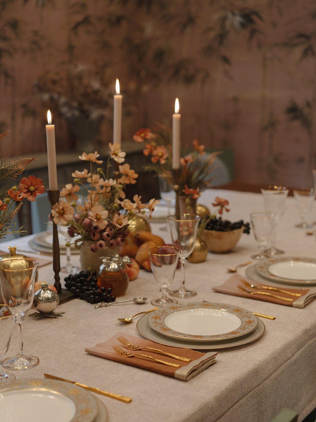 Kim Seybert Dip Dye Mauve & Brown Napkin