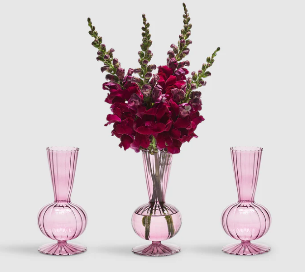 Kim Seybert Tess Lavender Bud Vase Set of 3