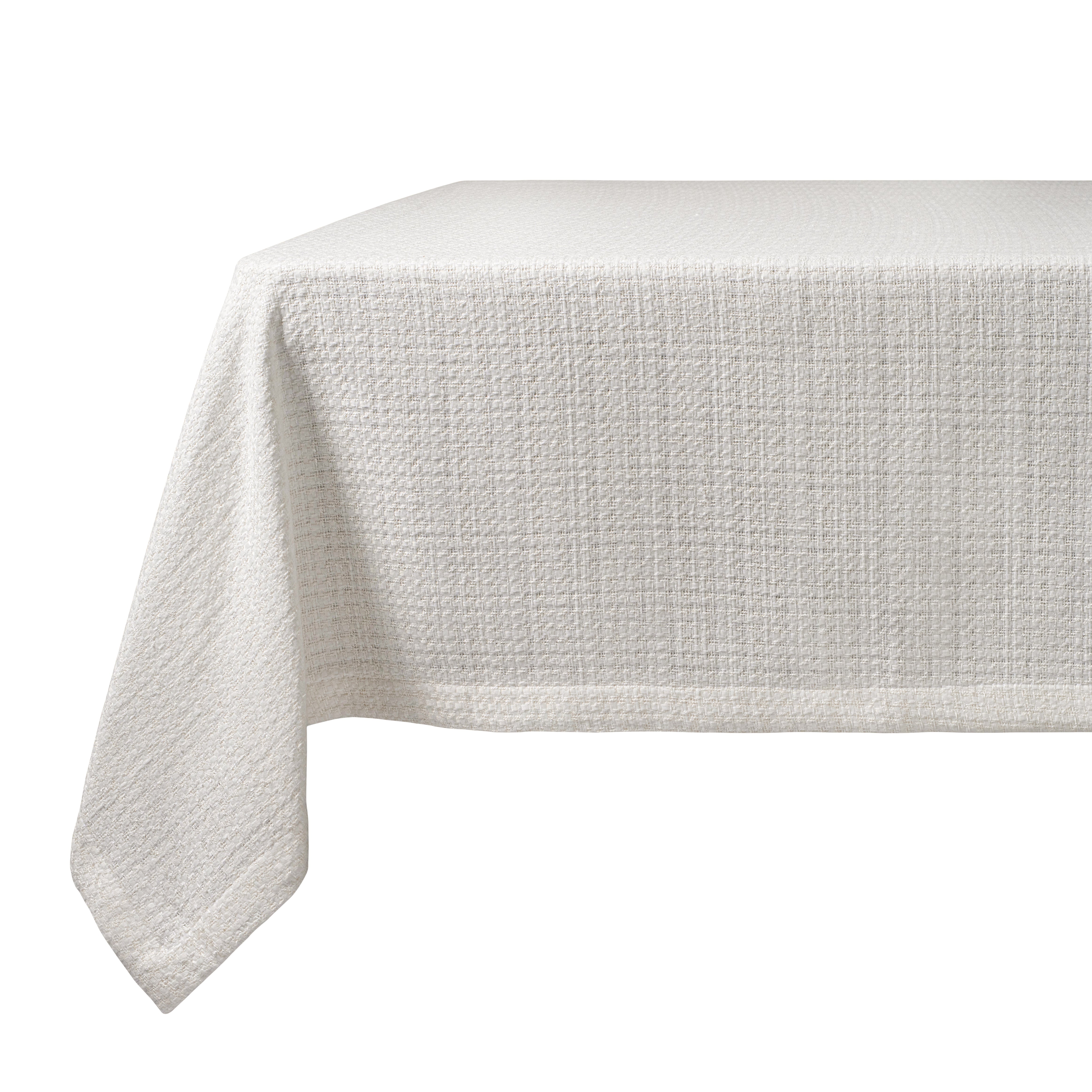 Magnificent White Boucle Tablecloth