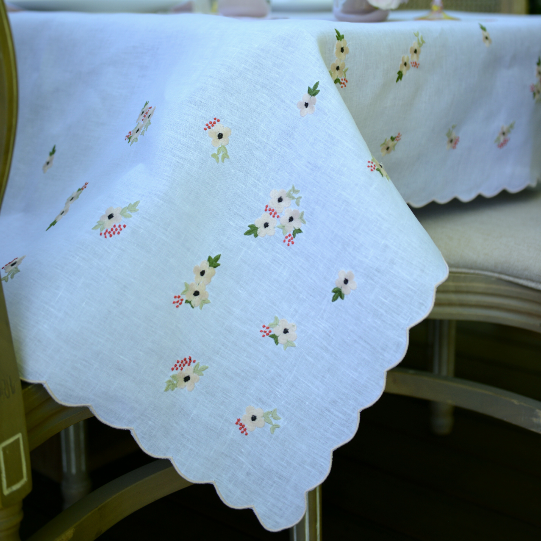 Blush Flowers Tablecloth