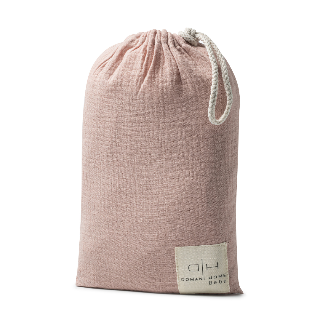 DH Gauze 3 Piece Pink Crib Set in Pouch