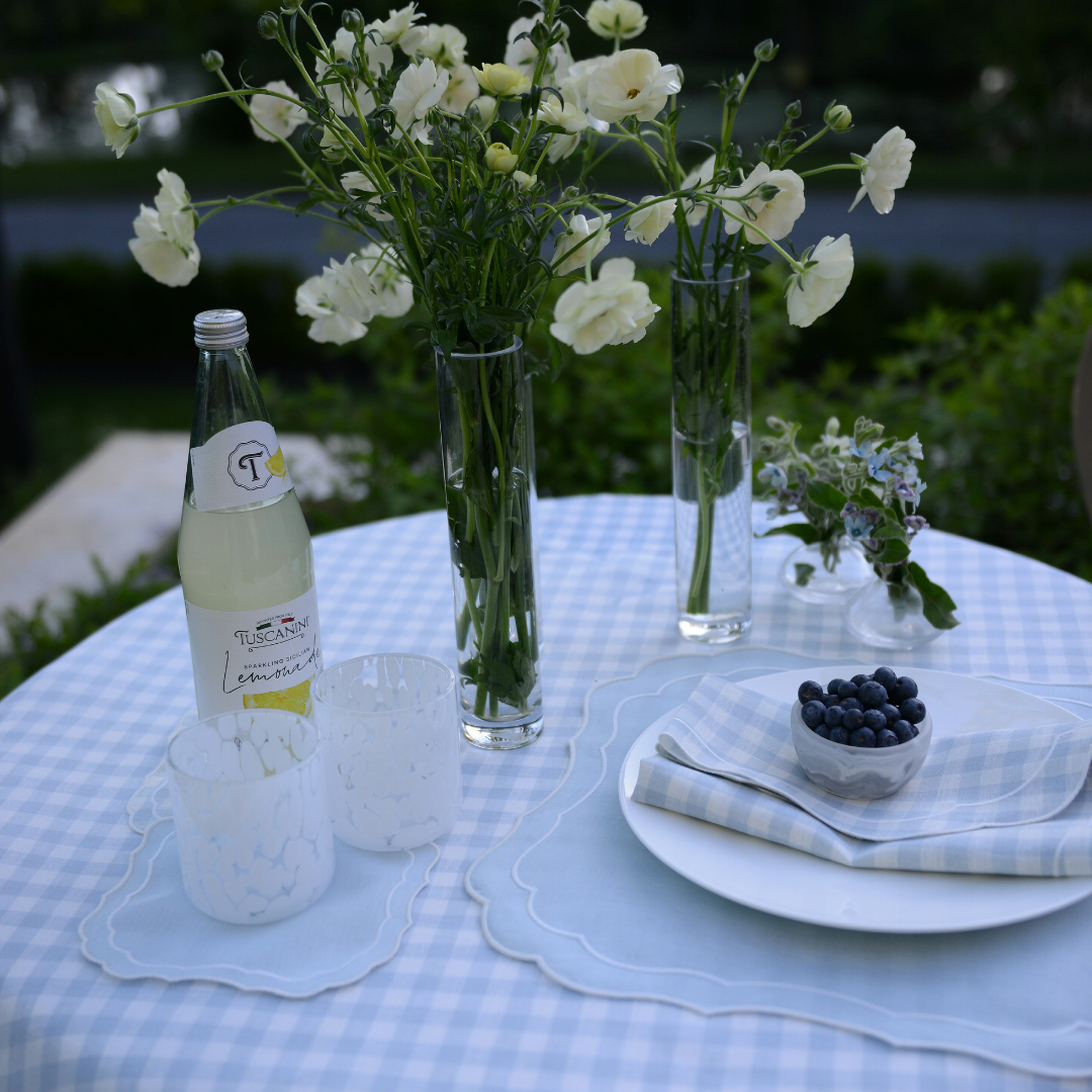 Blue Square Scalloped Napkin