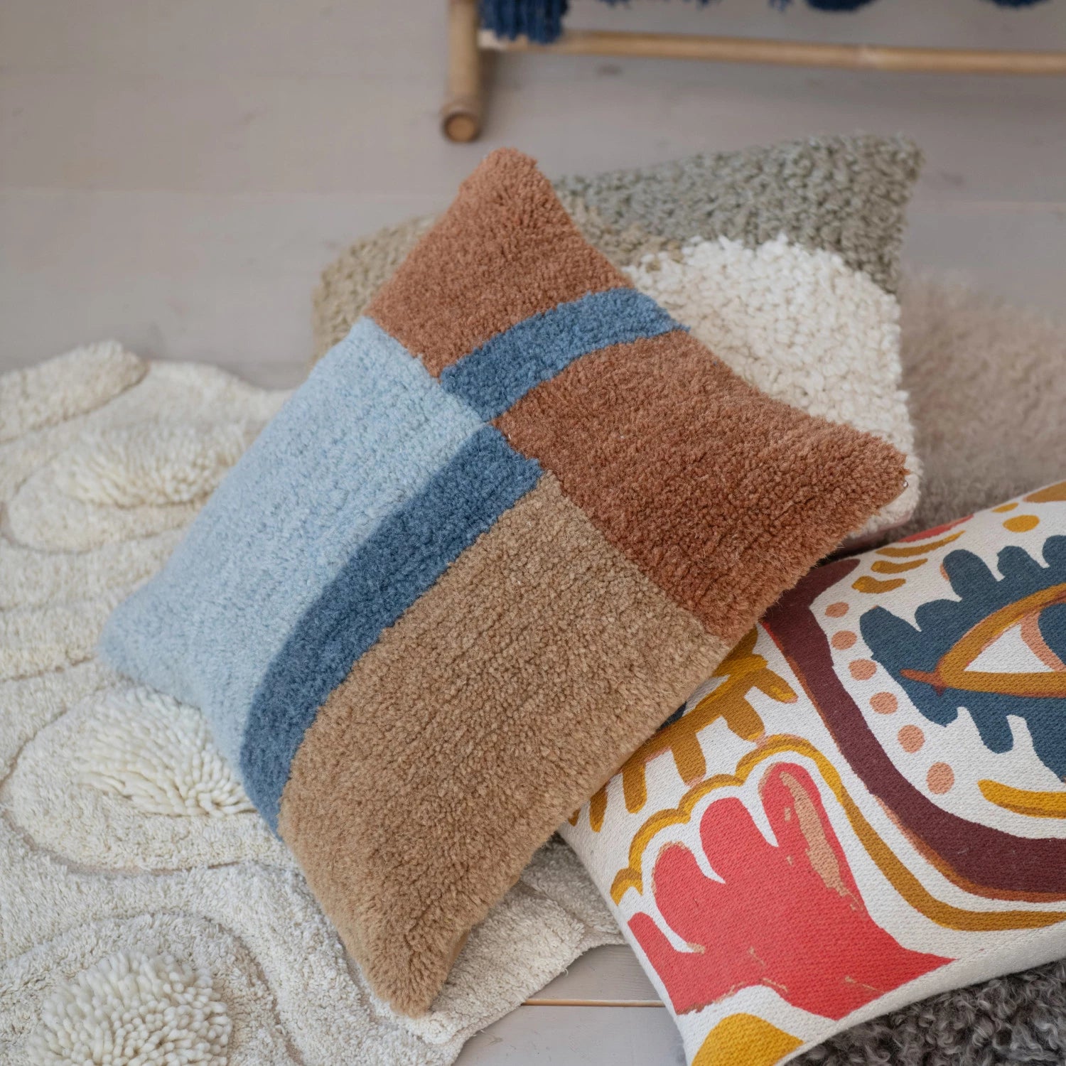 New Zealand Wool & Cotton Tufted Pillow