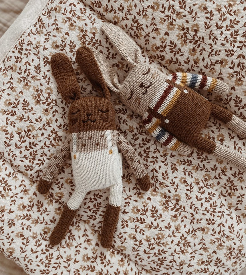 Bunny Knit Toy Ecru Overalls