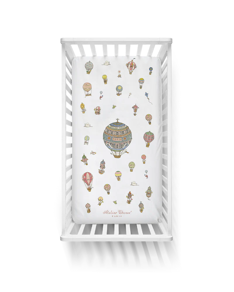 Atelier Choux Hot Air Balloon Standard Crib Fitted Sheet