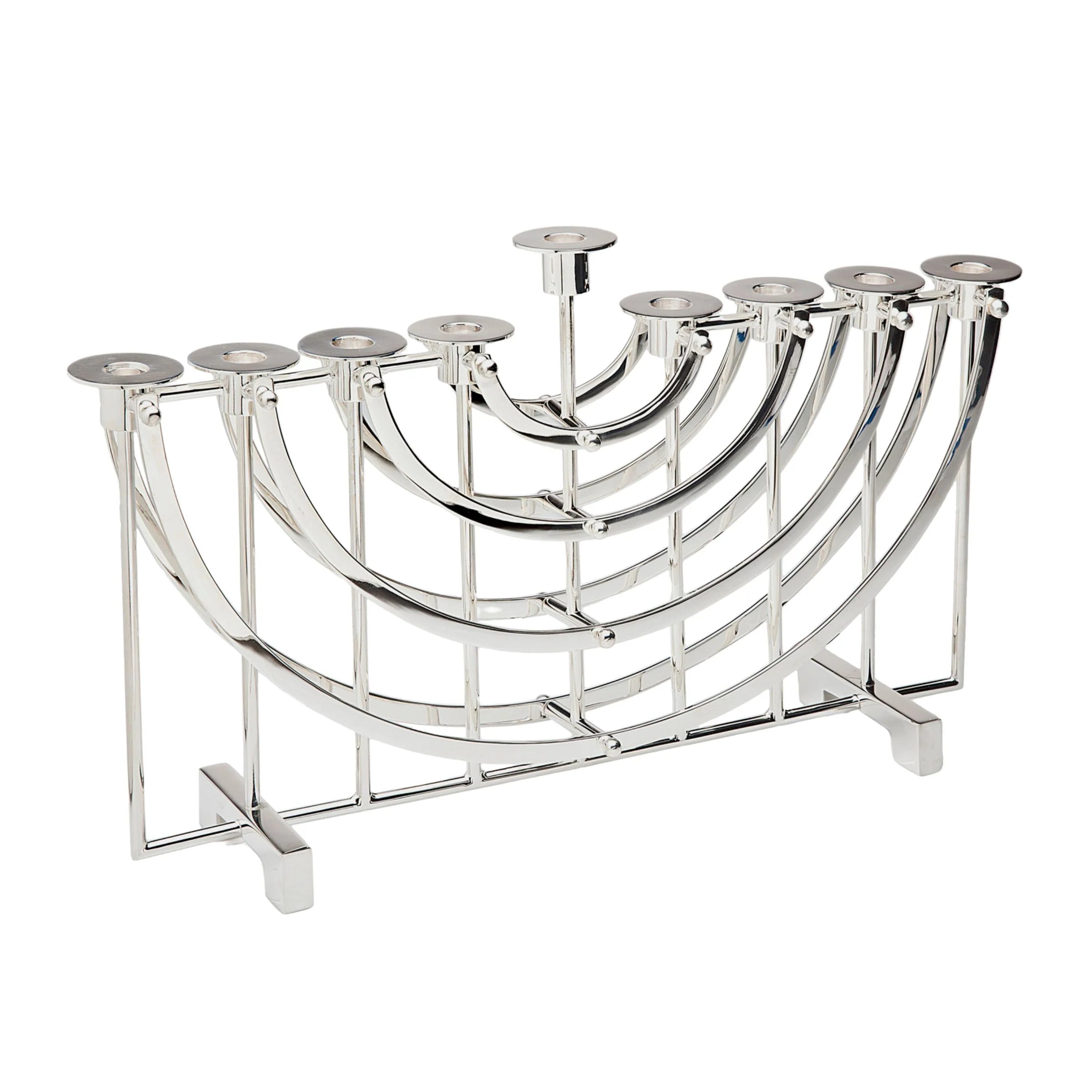 Suspension Mirrored Stainless Steel Menorah