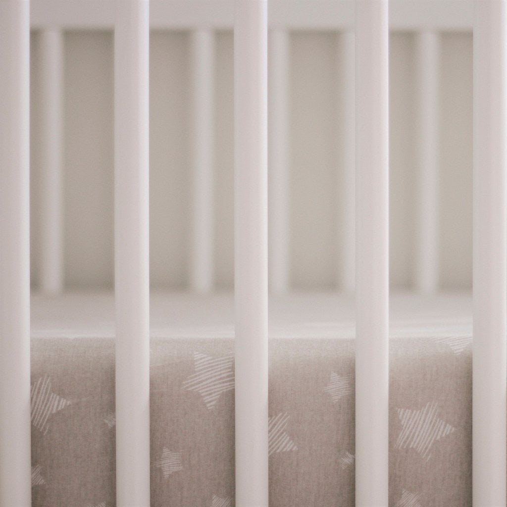 Tan Drawn Star Crib Sheet Set