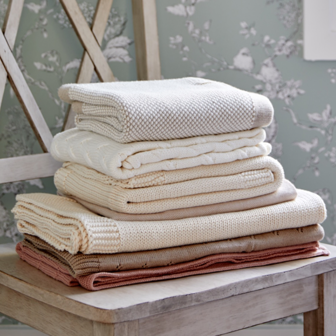 DH Waves Cream Baby Blanket