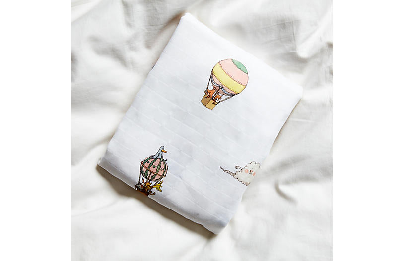 Atelier Choux Hot Air Balloon Satin Crib Sheet