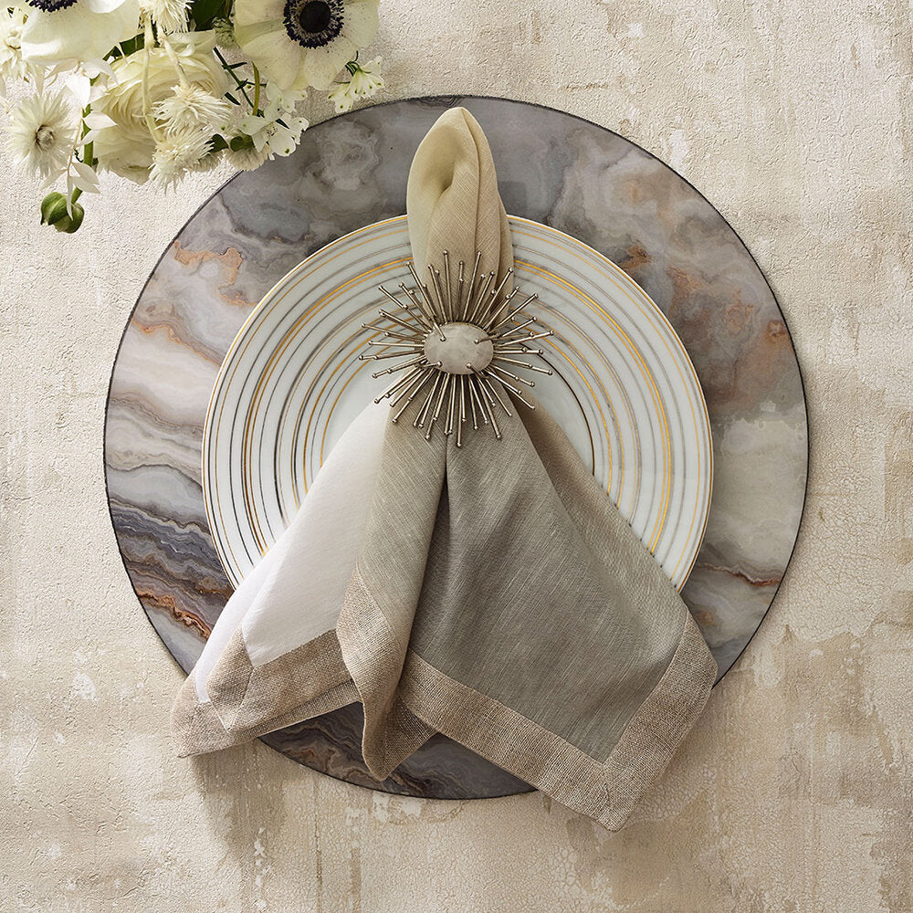 Kim Seybert Dip Dye Gray & Silver Napkin