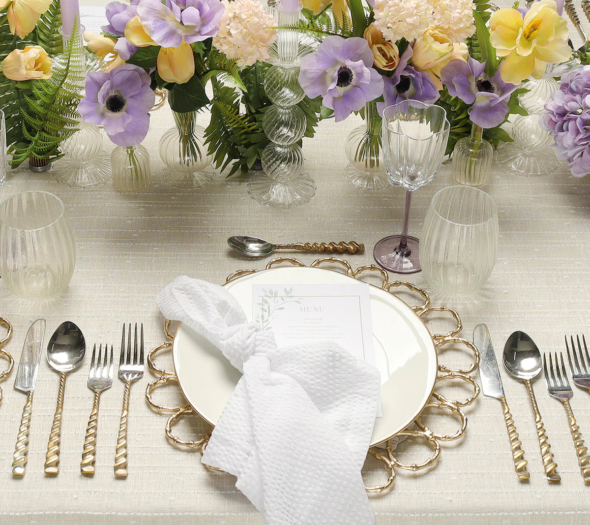 Kim Seybert Iris Clear Candlestick Set of 2