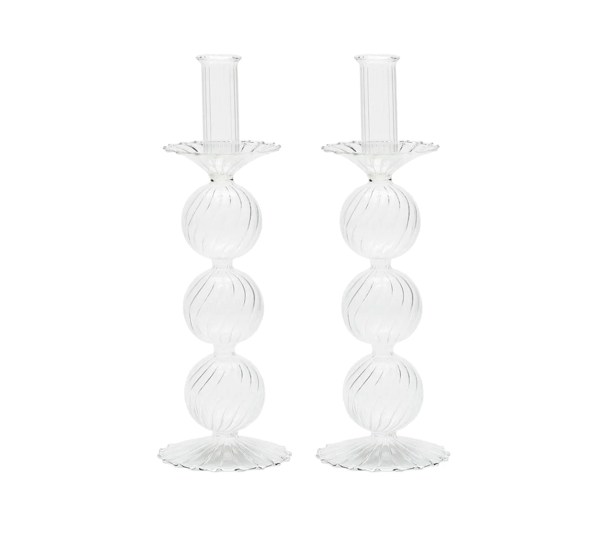 Kim Seybert Iris Clear Candlestick Set of 2