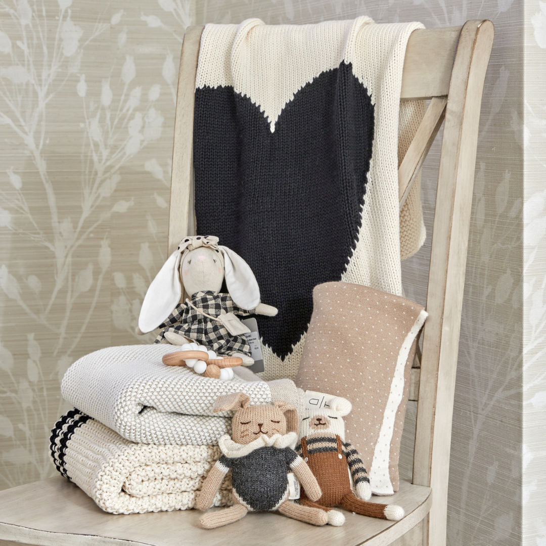 DH Black Heart Baby Blanket