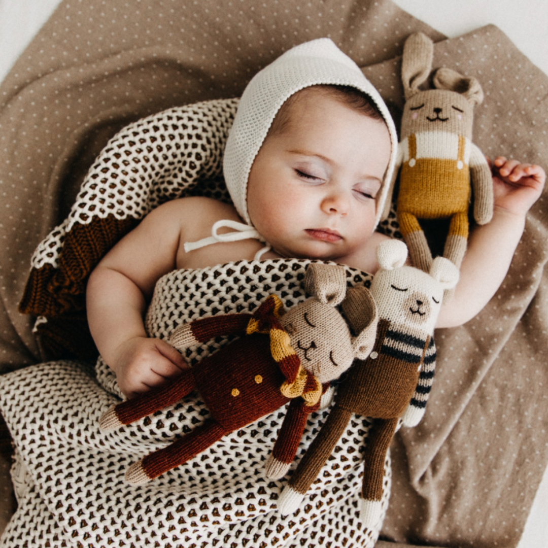 DH Honeycomb Brown Baby Blanket
