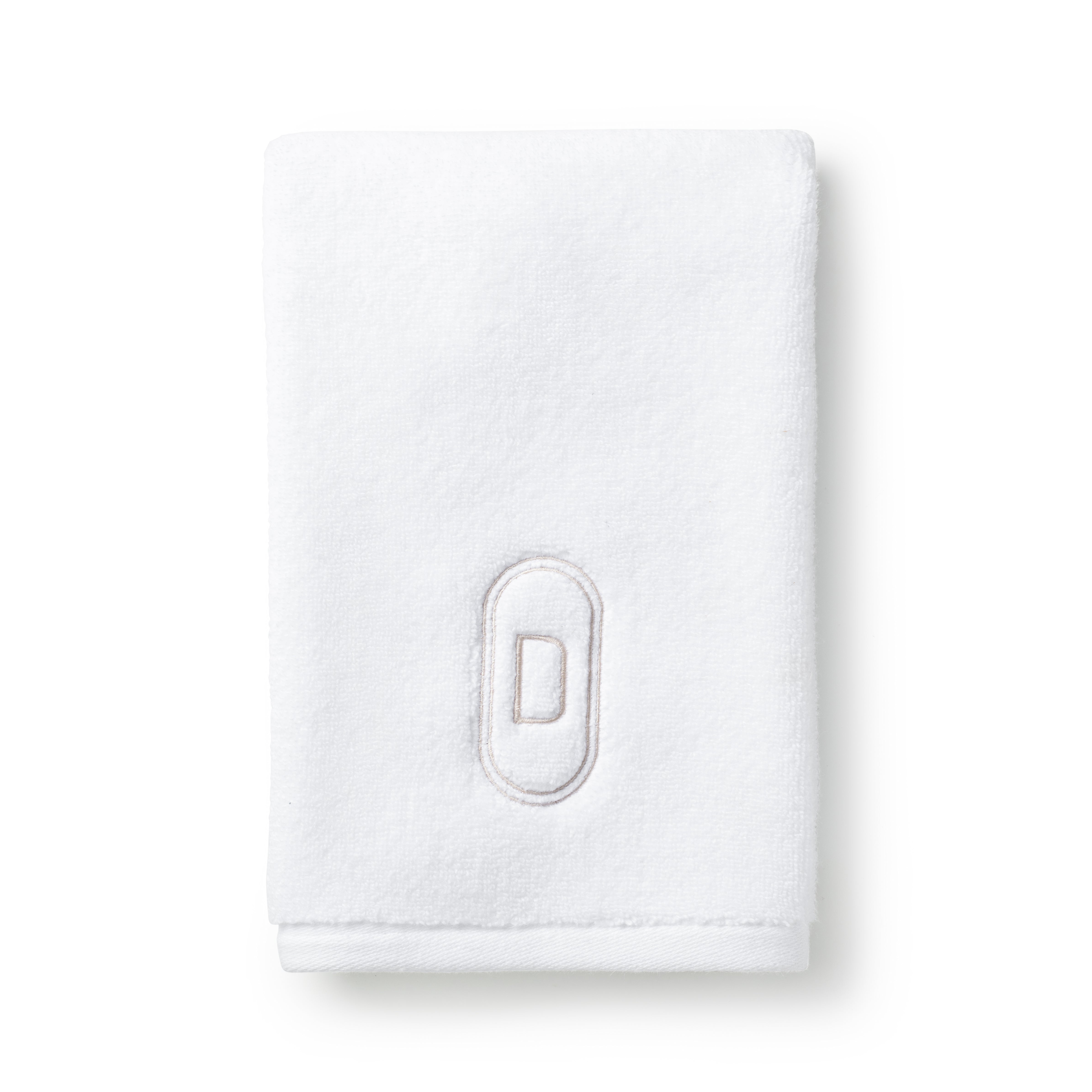 DH Oval Monogram Embroidered Fingertip Towel