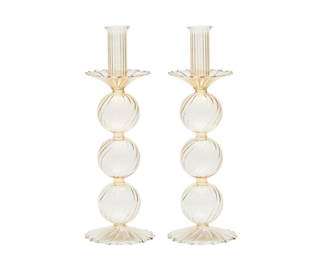 Kim Seybert Iris Champagne  Candlestick Set of 2