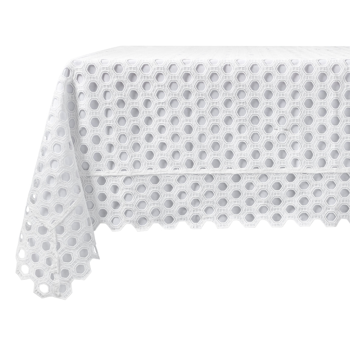Hexagon Eyelet Tablecloth