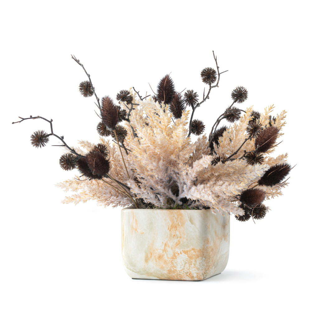 DH Pampas Thistle Square Pot