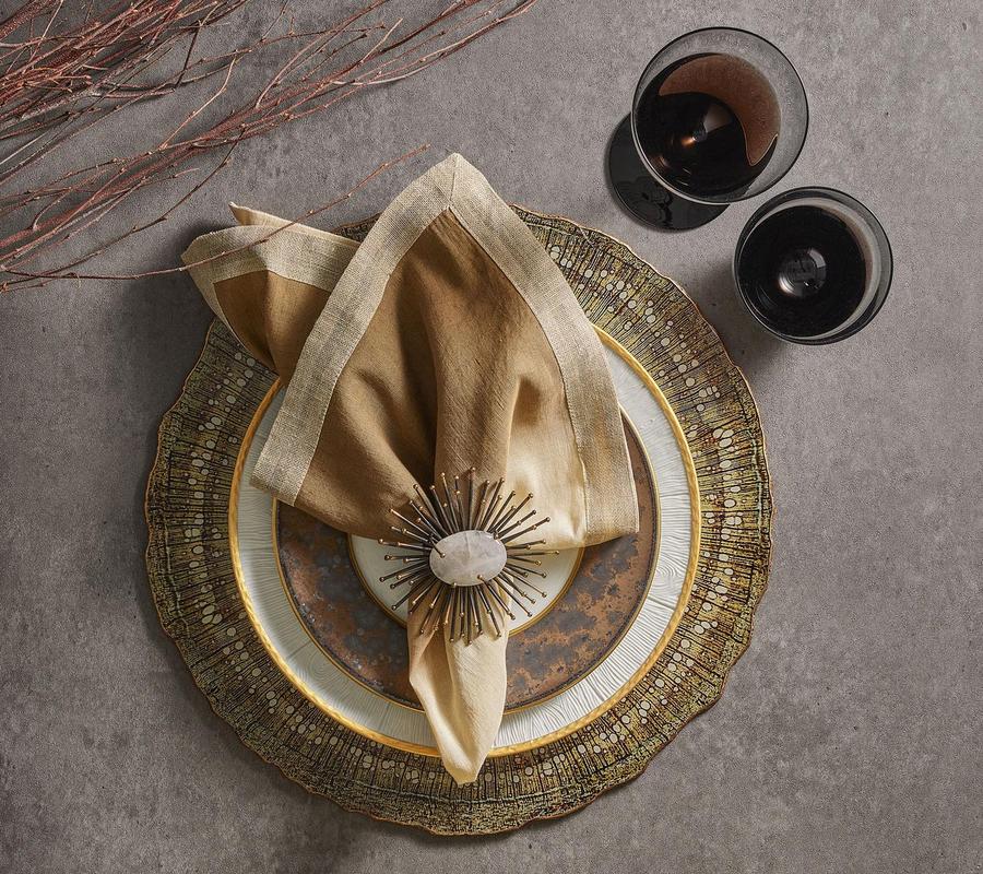 Kim Seybert Dip Dye Natural & Brown Napkin