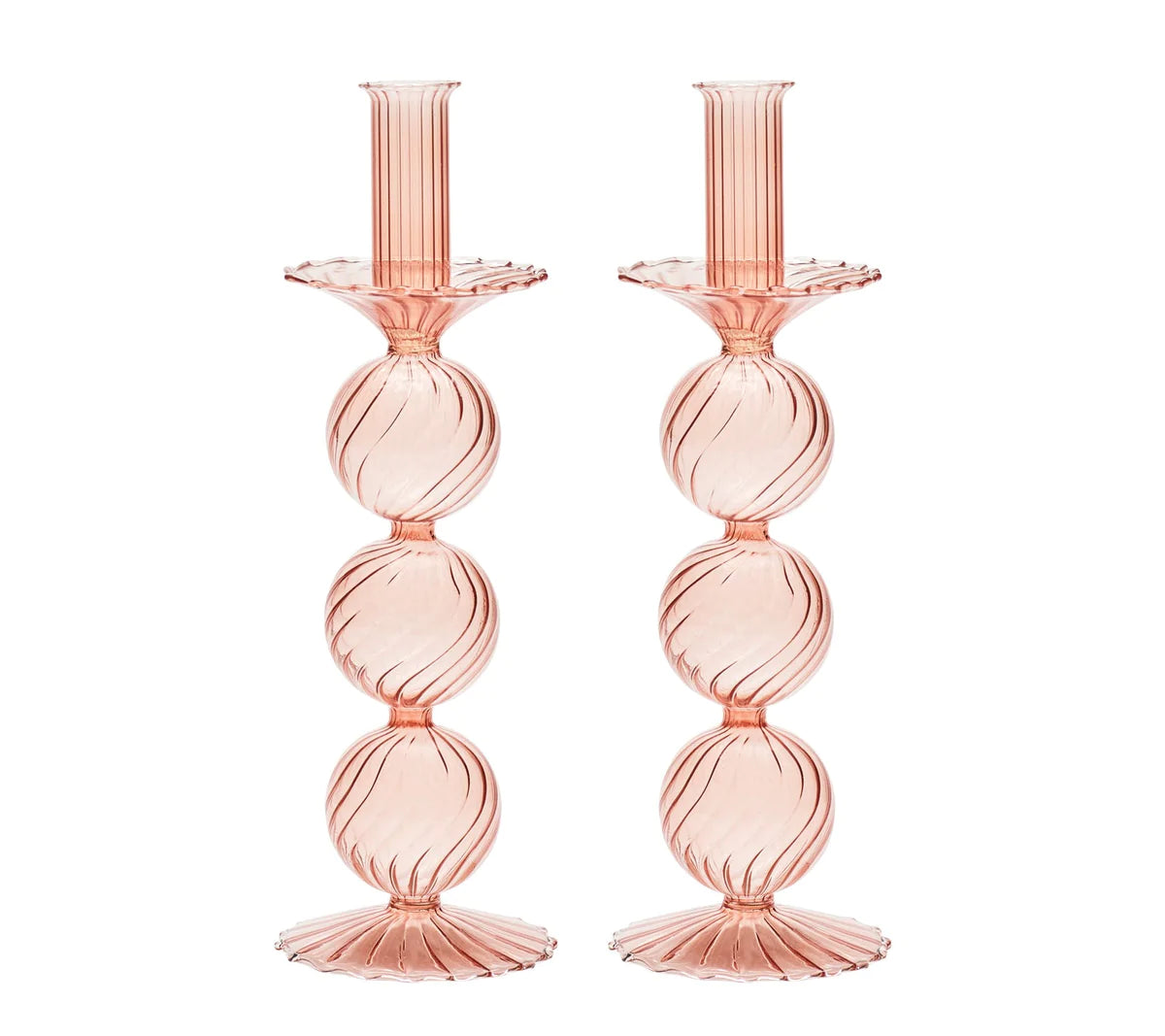 Kim Seybert Iris Blush  Candlestick Set of 2