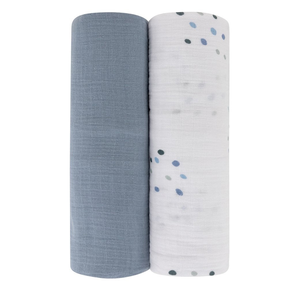 Blue Dots Swaddle Set