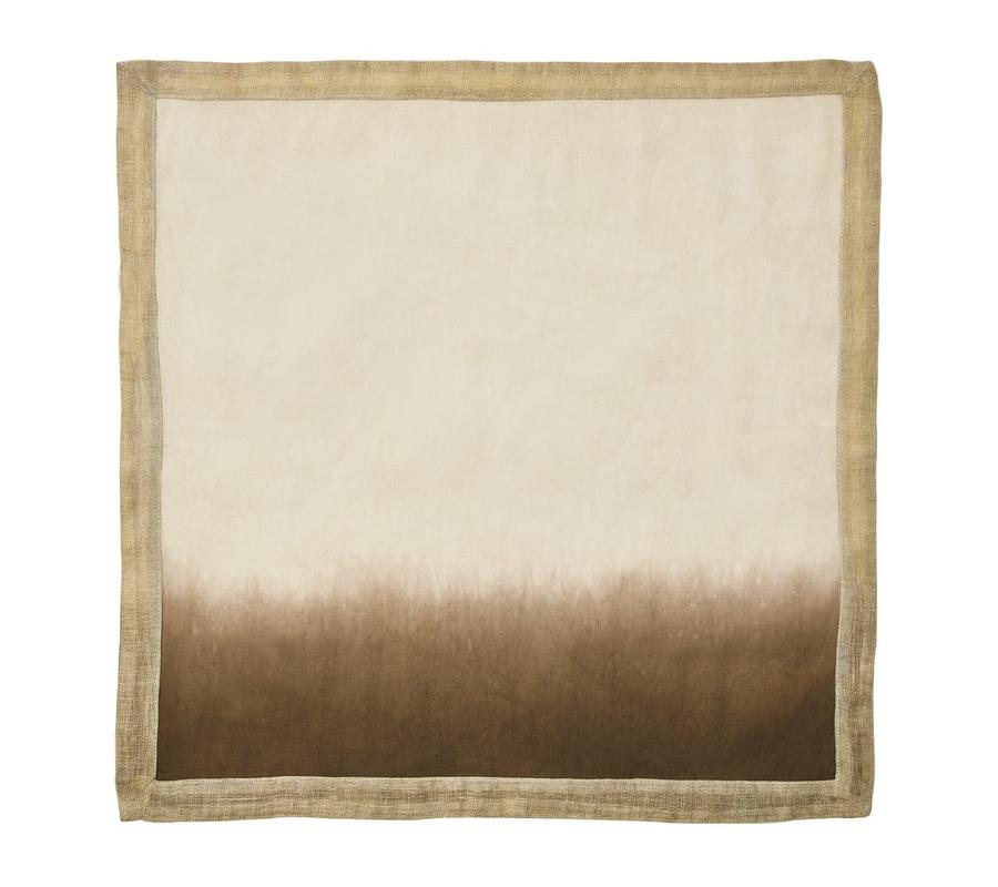 Kim Seybert Dip Dye Natural & Brown Napkin