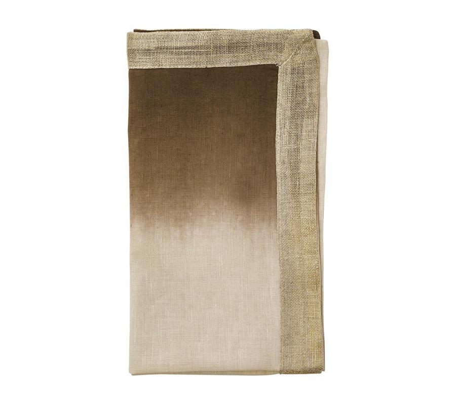 Kim Seybert Dip Dye Natural & Brown Napkin